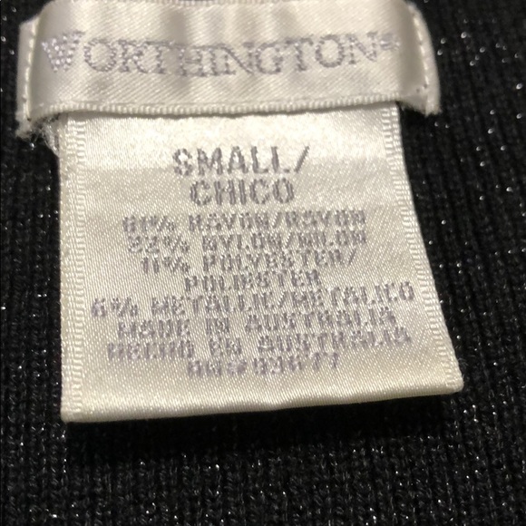 Worthington small metallic knit ribbed top - Picture 3 of 4